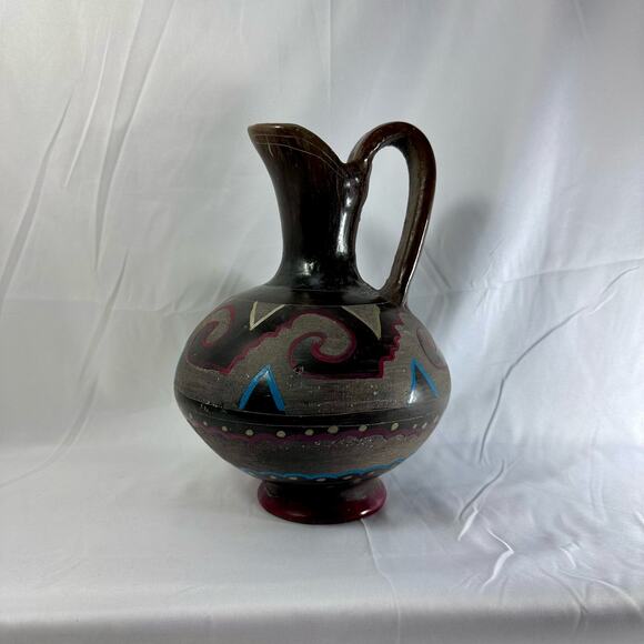 Hand Painted Pottery Pitcher Vase Southwest Style‎ Home Decor - Picture 12 of 16